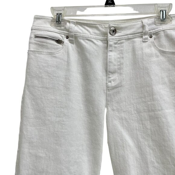 INC International Concepts Women’s White Mid-Rise Denim Bermuda Shorts - Picture 3 of 11